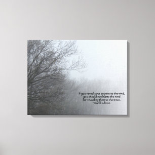 Winter Trees in Fog - Khalil Gibran Quote Canvas Print