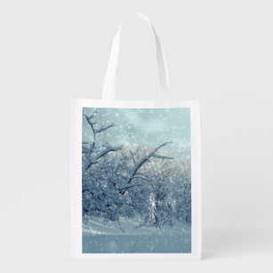 Winter Trees Landscape Reusable Grocery Bag