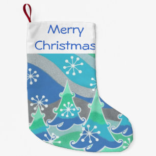 Winter Trees Merry Christmas stocking