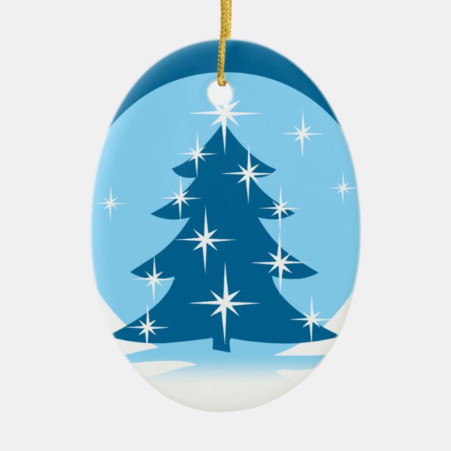 Winter Trees Ornament Personalised Winter Decor (Front)