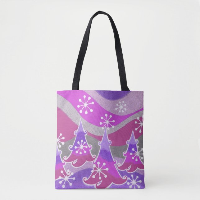 Winter Trees Purple all over tote bag (Front)