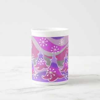 Winter Trees Purple bone china mug