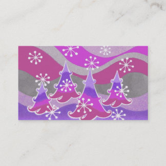 Winter Trees Purple business card white