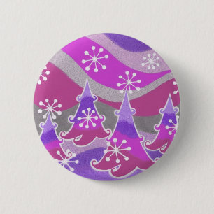 Winter Trees purple button badge
