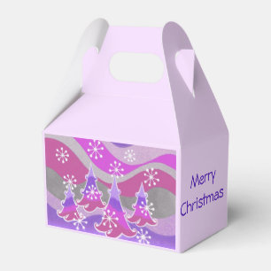 Winter Trees Purple favour Merry Christmas box