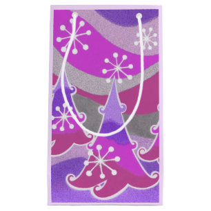 Winter Trees Purple gift bag small