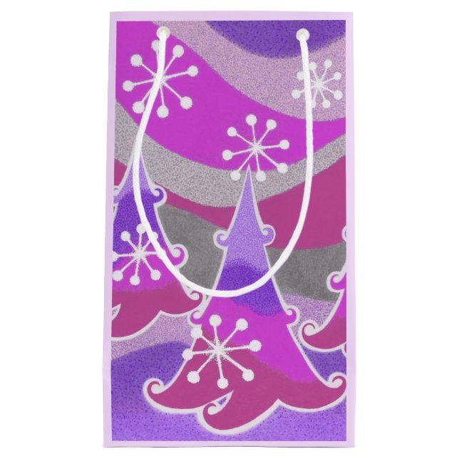 Winter Trees Purple gift bag small (Front)