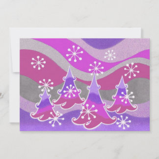 Winter Trees purple invitation