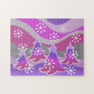 Winter Trees Purple jigsaw puzzle