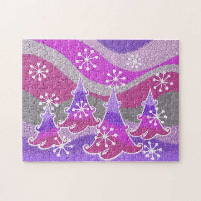 Winter Trees Purple jigsaw puzzle (Horizontal)