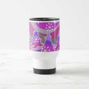 Winter Trees purple wide travel/commuter mug