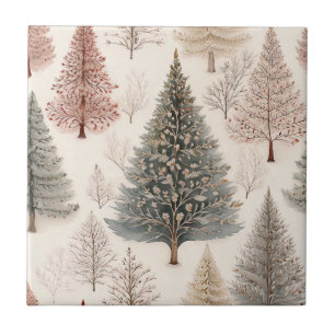 Winter Trees - Rustic Holiday Forest (2) Tile