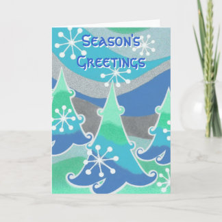 Winter Trees 'Season's Greetings' blue card