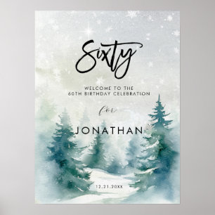 Winter trees sixty welcome wedding sign