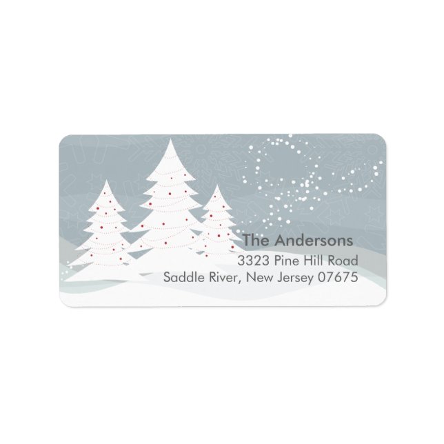 Winter Trees Snow Scene Return Address Label (Front)