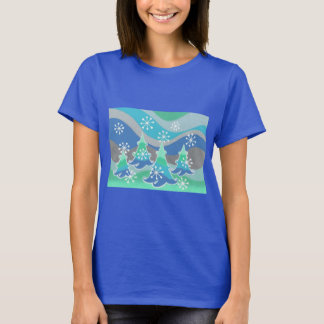 Winter Trees t-shirt blue