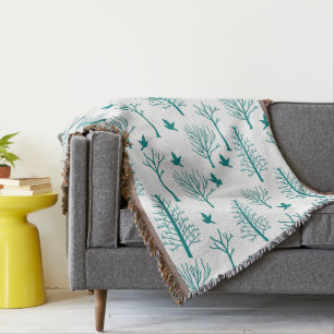 Winter Trees Throw Blanket