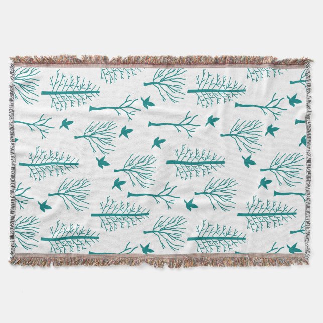 Winter Trees Throw Blanket (Front)