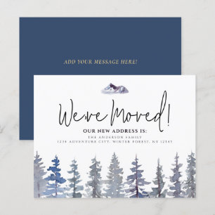 Winter Trees We've Moved New Address Postcard