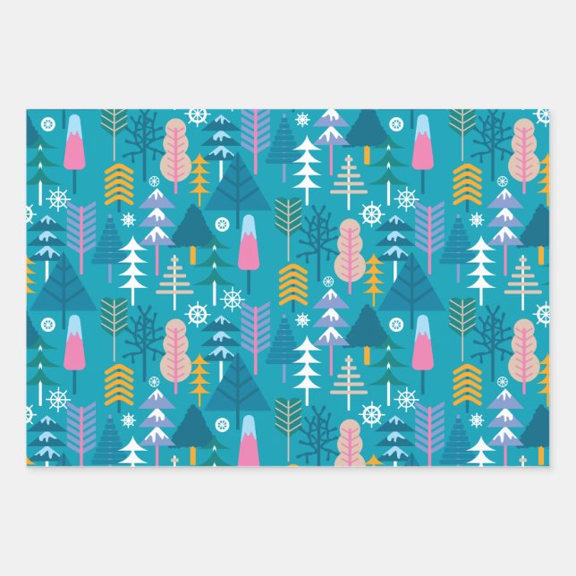 Winter Trees Wrapping Paper Sheet (Front)