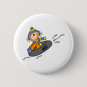Winter Tubing 6 Cm Round Badge