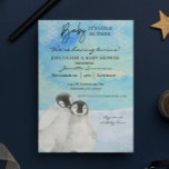 Winter Twins Penguin Baby Shower Cold Outside  Invitation<br><div class="desc">This design may be personalised in the area provided by changing the photo and/or text. Or it can be customised by clicking Personalise this Template and then choosing the click to customise further option and delete or change the colour of the background, add text, change the text colour or style,...</div>