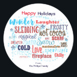 WINTER Typography Fun Wording Favour Sticker<br><div class="desc">WINTER Typography Fun Wording Favour Sticker. Matching items available.</div>