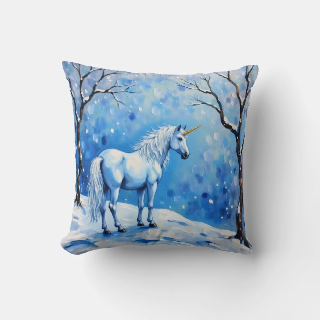 Winter Unicorn Cushion (Front)