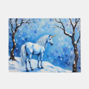 Winter Unicorn Doormat
