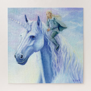 Winter Unicorn Elf Rider Jigsaw Puzzle