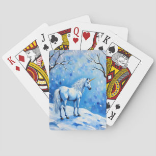 Winter Unicorn Playing Cards