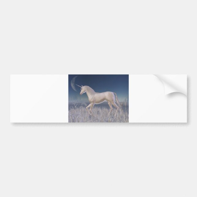 Winter Unicorn - running Bumper Sticker (Front)