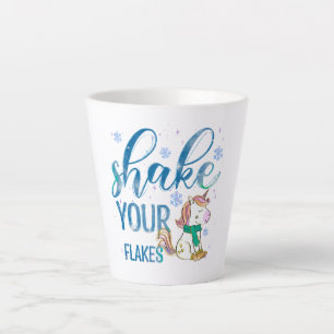 Winter Unicorn   Shake Your Flakes   Fun & Festive Latte Mug