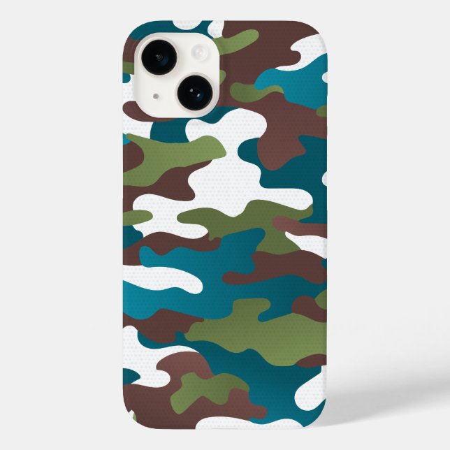 Winter Urban Camo White Brown Turquoise Case-Mate iPhone Case (Back)