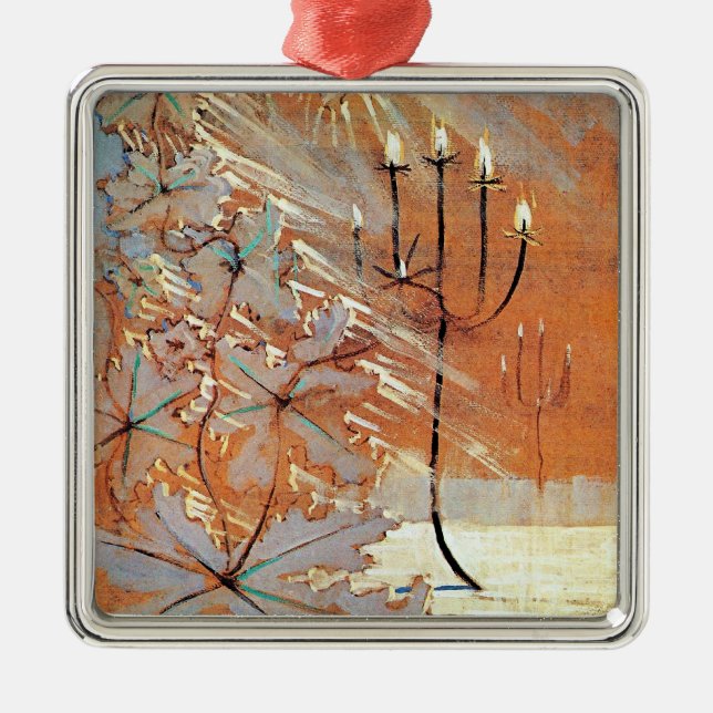 Winter (V) famous painting, Metal Tree Decoration (Front)