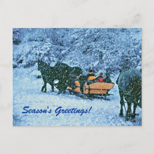 Winter Very Snowy Seasons Greetings! Holiday Postcard