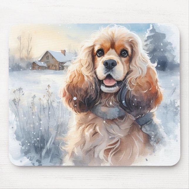  Winter Vibes Cocker -  Mouse Pad (Front)