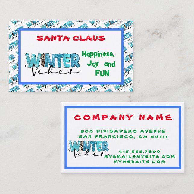 Winter Vibes Customise Business Card (Front/Back)
