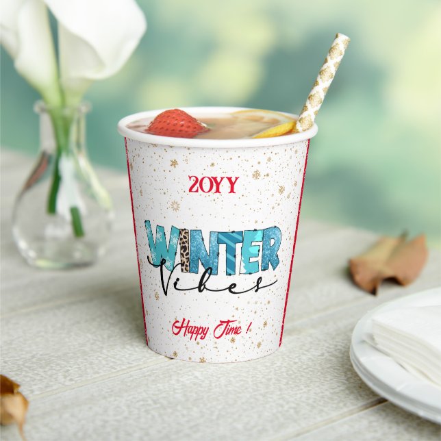 Winter Vibes Customise Paper Cups (Insitu)