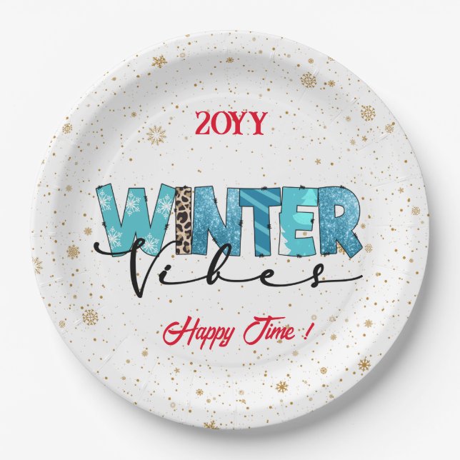 Winter Vibes Customise Paper Plate (Front)