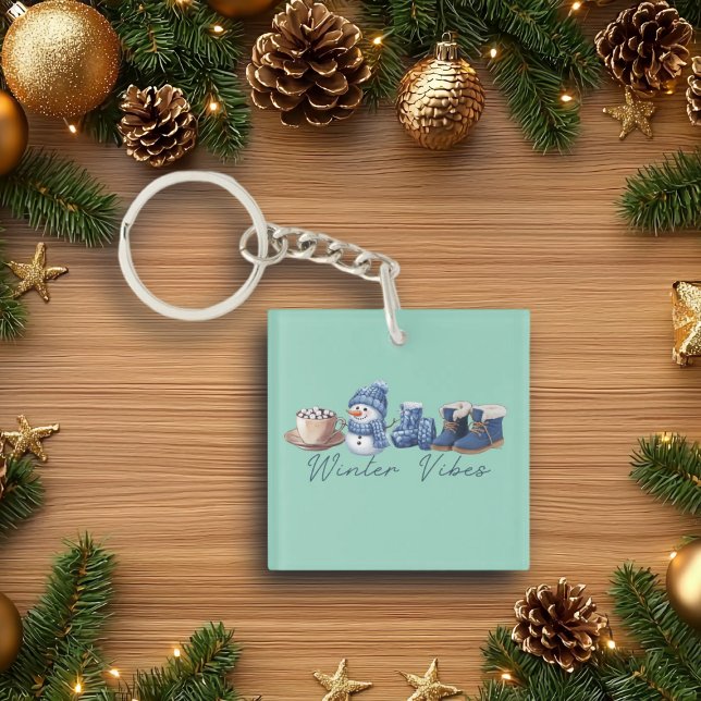 Winter Vibes Friendly Snowman Key Ring (Creator Uploaded)
