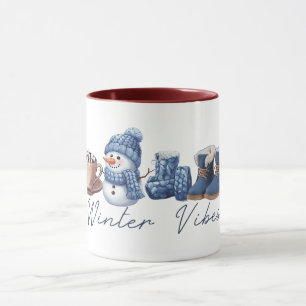 Winter Vibes Friendly Snowman Mug