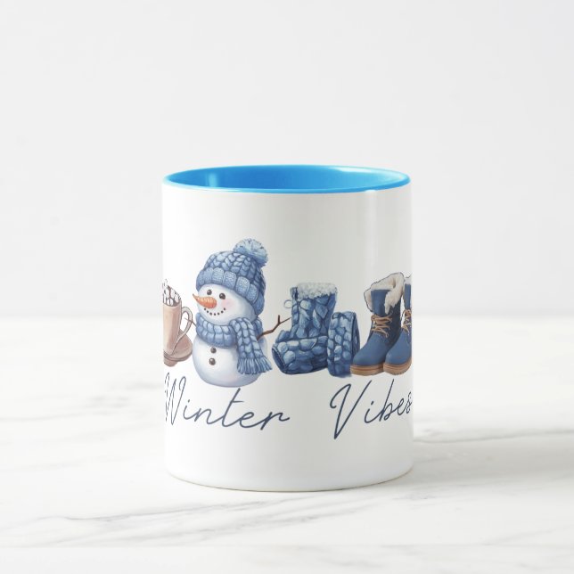 Winter Vibes Friendly Snowman Mug (Center)