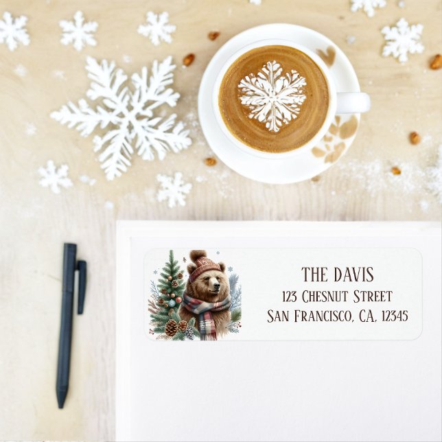 Winter Vibes Grizzly Bear - Return address  (Creator Uploaded)