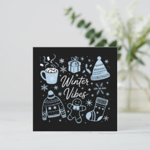 Winter Vibes Holiday Xmas Season Snowflakes Invitation