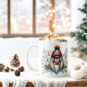 Winter Vibes Mandrill Monkey -  Coffee Mug