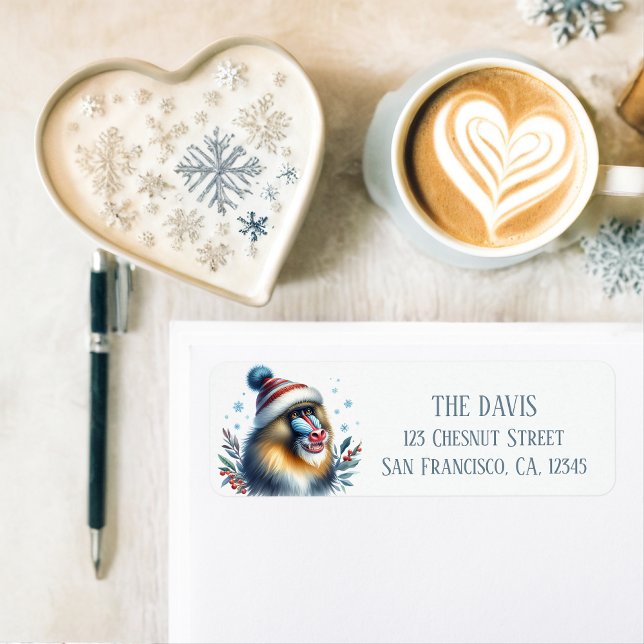Winter Vibes Mandrill Monkey - Return address  (Creator Uploaded)