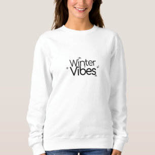 Winter Vibes – Minimalist Snowflake and Mountain Sweatshirt