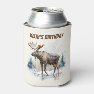 Winter vibes Moose - Birthday  Can Cooler