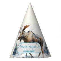 Winter Vibes Moose - Birthday Party Hat
